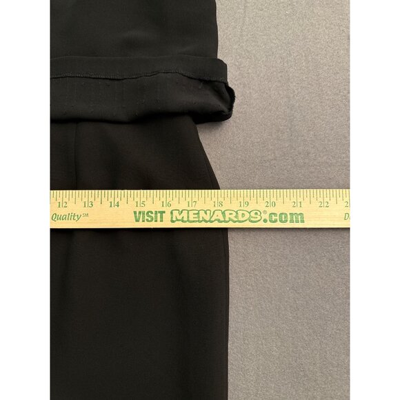 Jones New York Evening Black Sleeveless Beaded Trim Midi Dress Size 6 Polyester - Picture 9 of 11